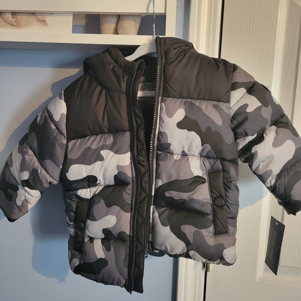 NWT Michael Kors Grey Camo Baby Coat